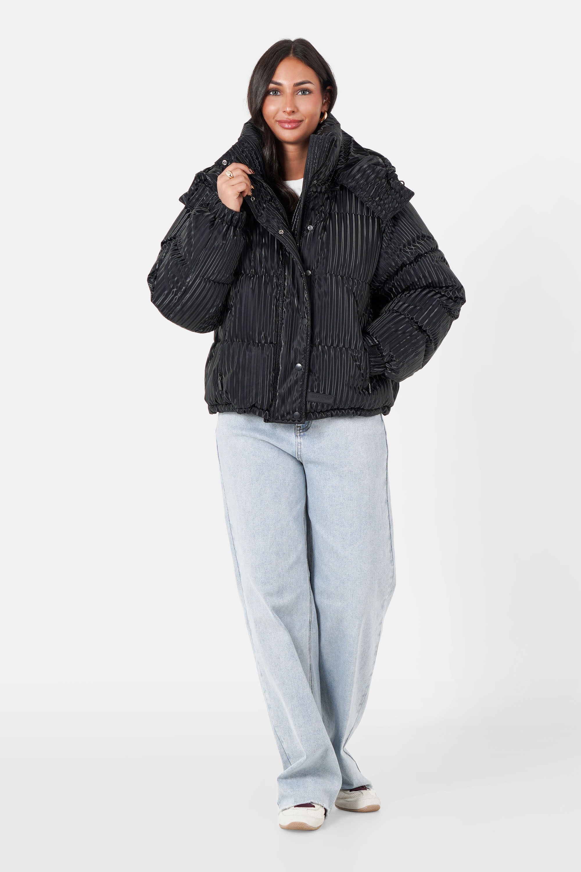 IRIDESCENT oversized puffer jacket