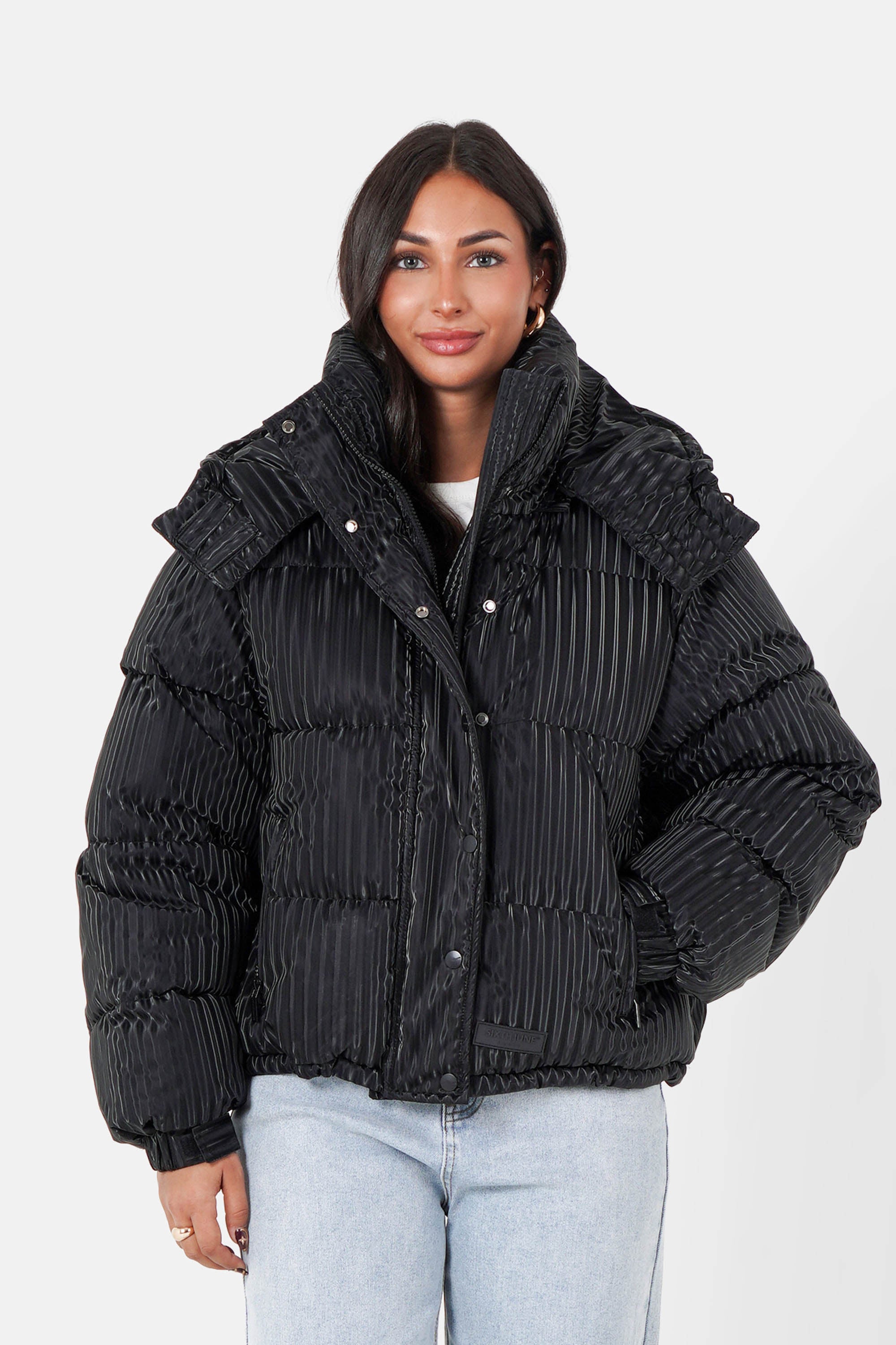 IRIDESCENT oversized puffer jacket