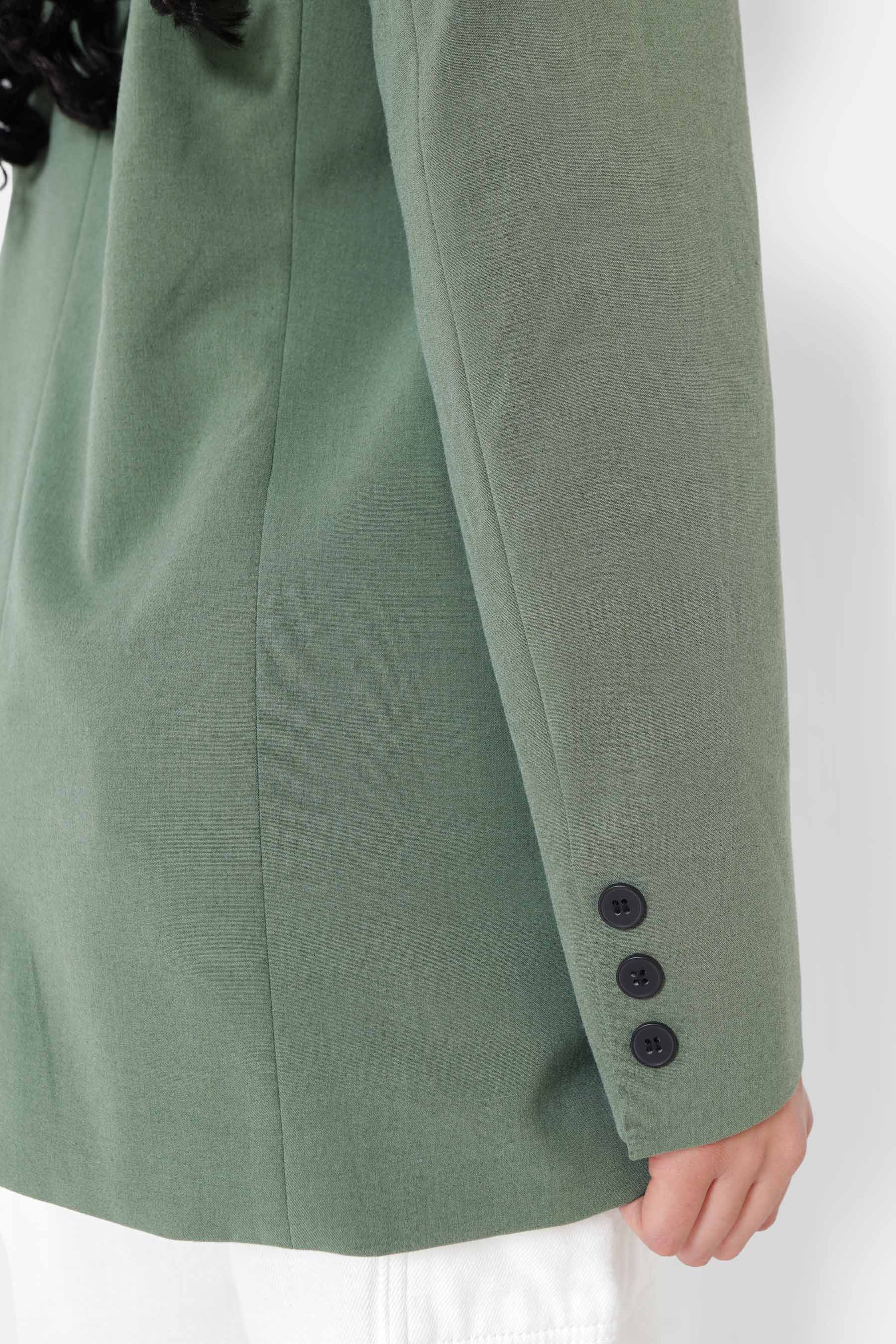 Veste blazer broderie Vert kaki