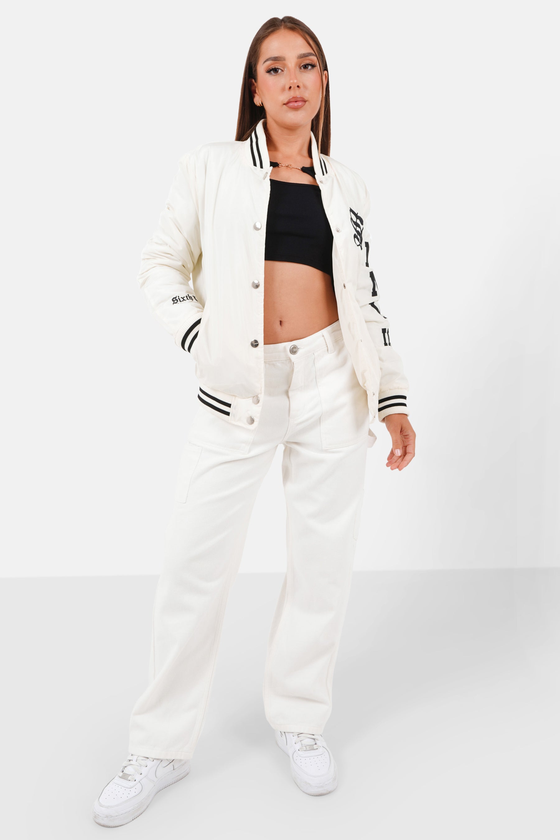 Gesteppte Teddyjacke Weiß