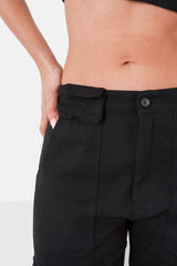Pantalon poches cargo droit Noir