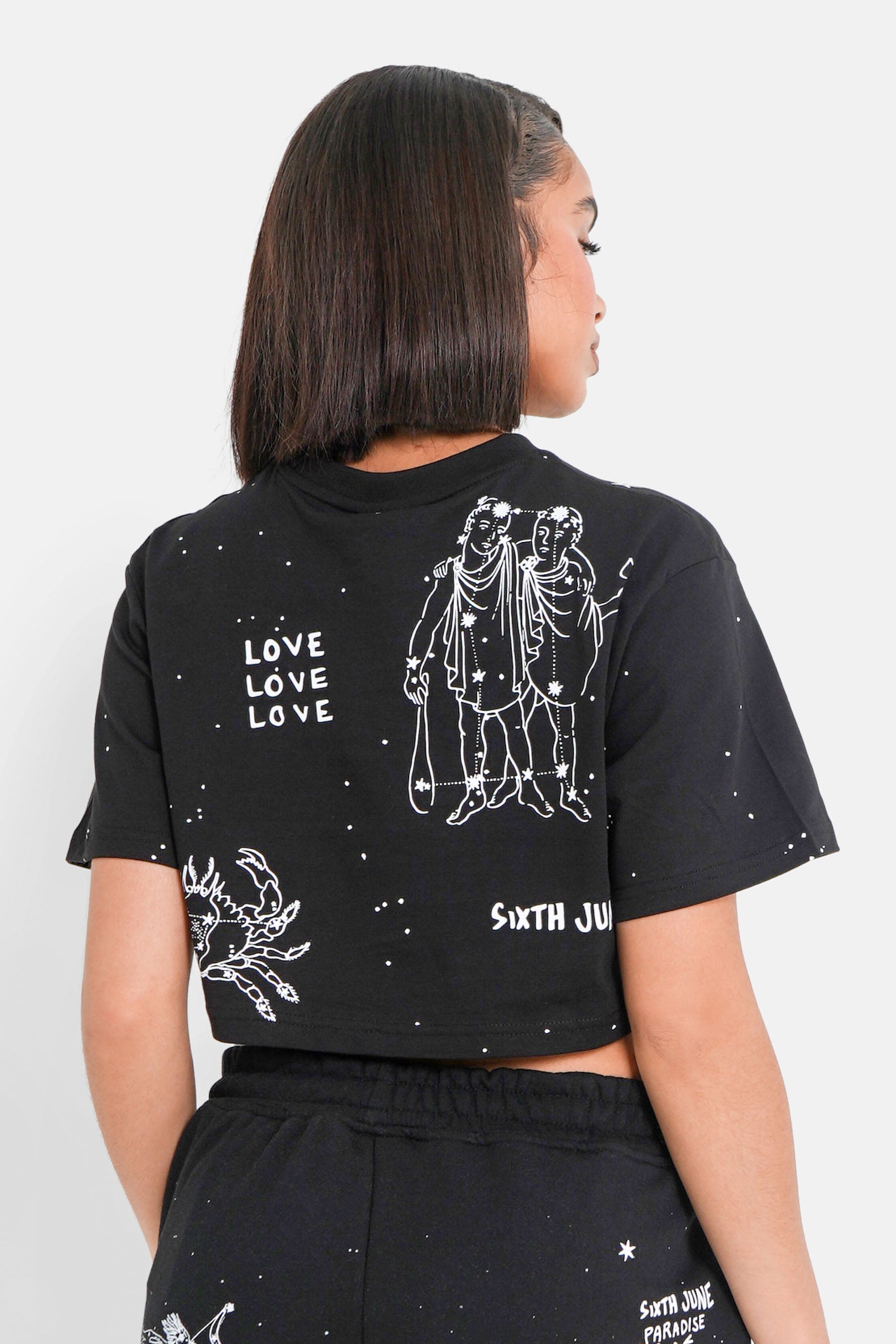T-shirt court Astrologie Noir
