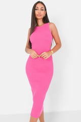 Knitted sexy opening dress Pink