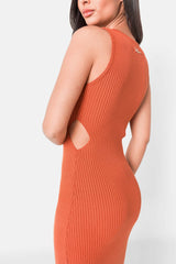 Side knit dress dark Orange