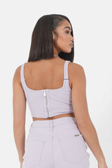 Short straps zip top light Purple