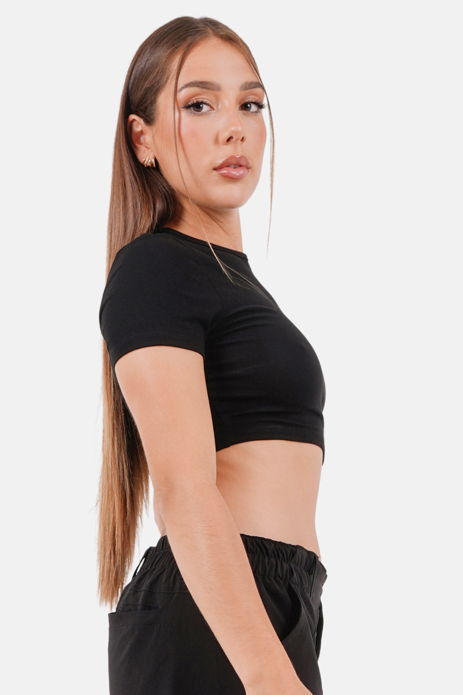 Top coeur brodé Noir