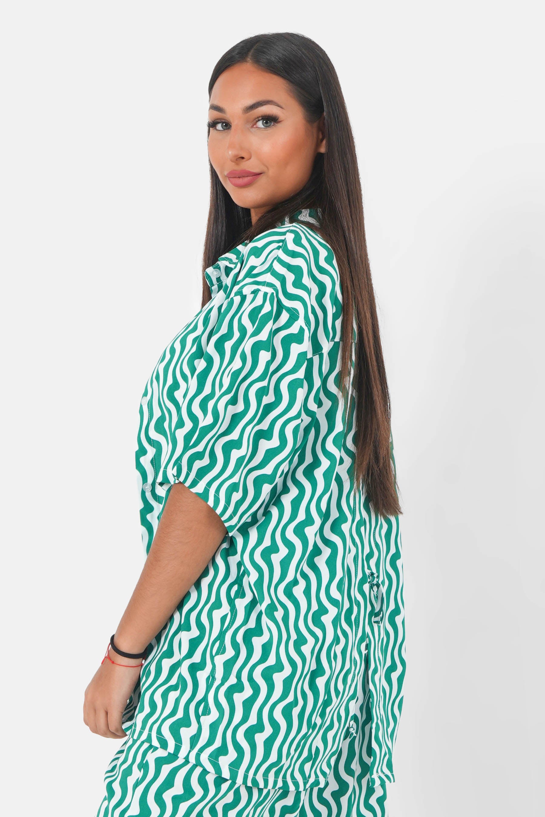 Chemise psychédélique Vert