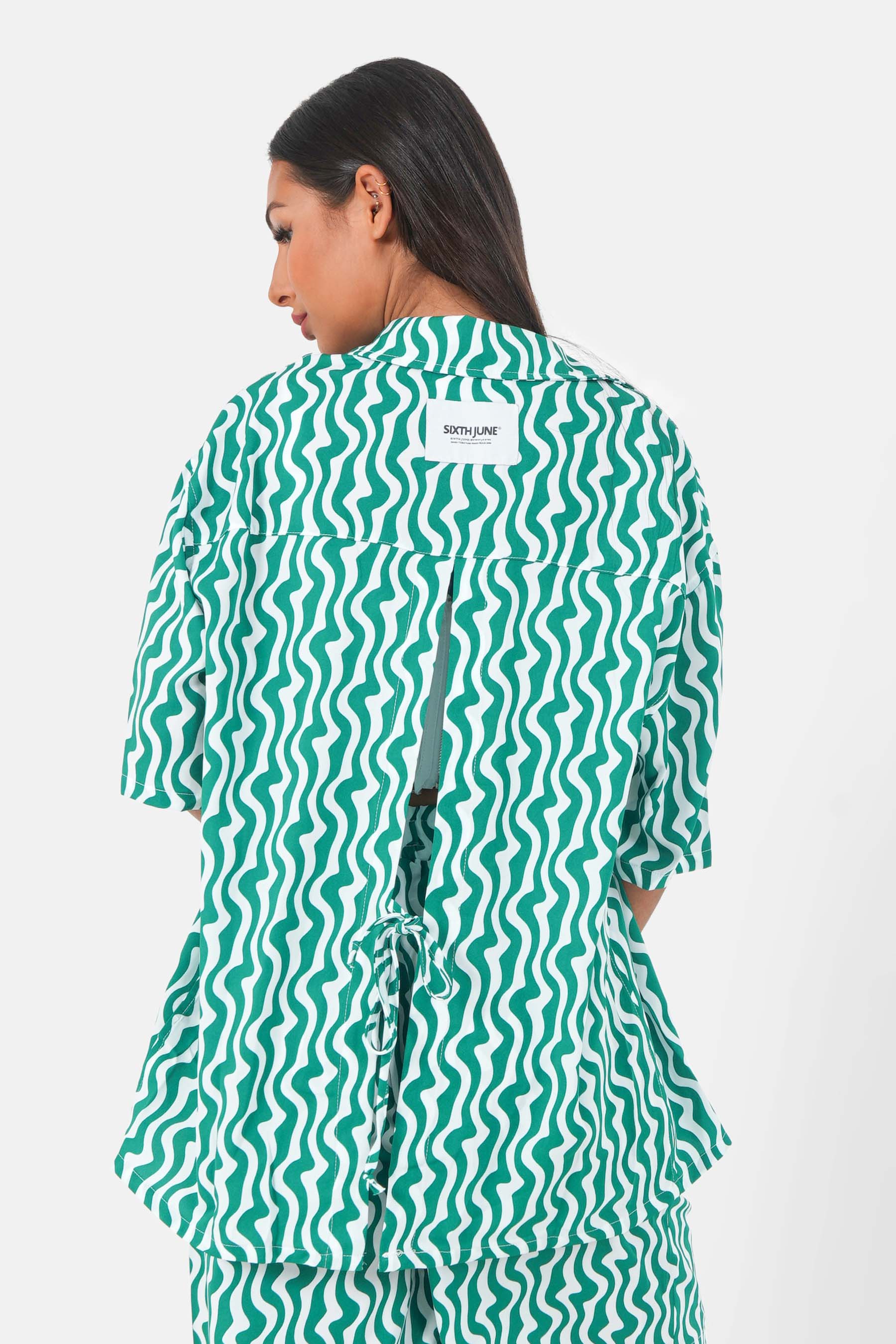 Chemise psychédélique Vert
