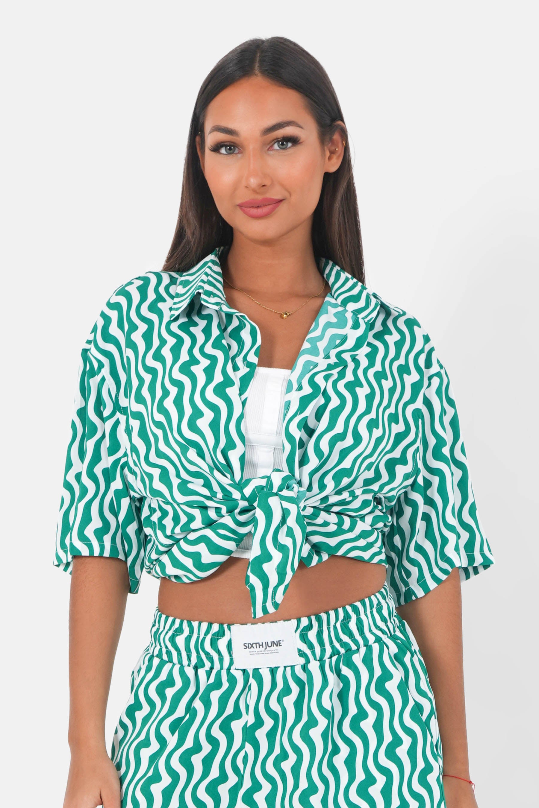 Chemise psychédélique Vert