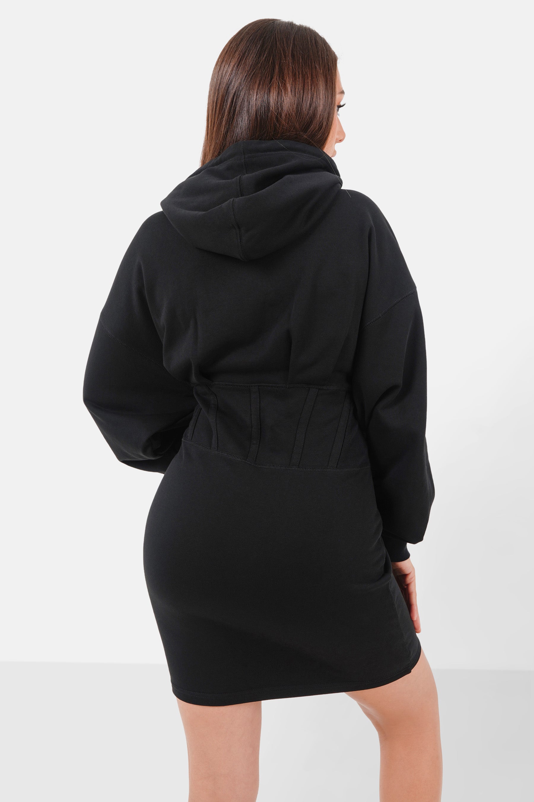 Sweatkleid mit Metallic-Logo Schwarz