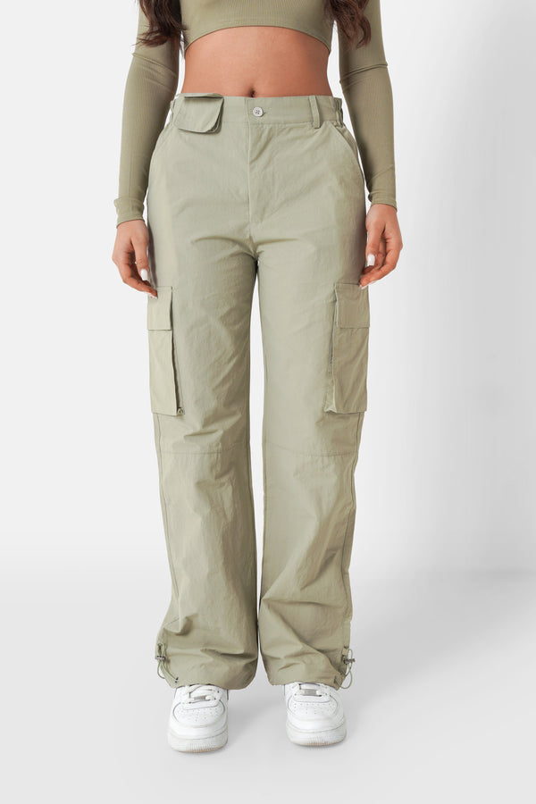 Pantalon poches cargo nylon Vert kaki