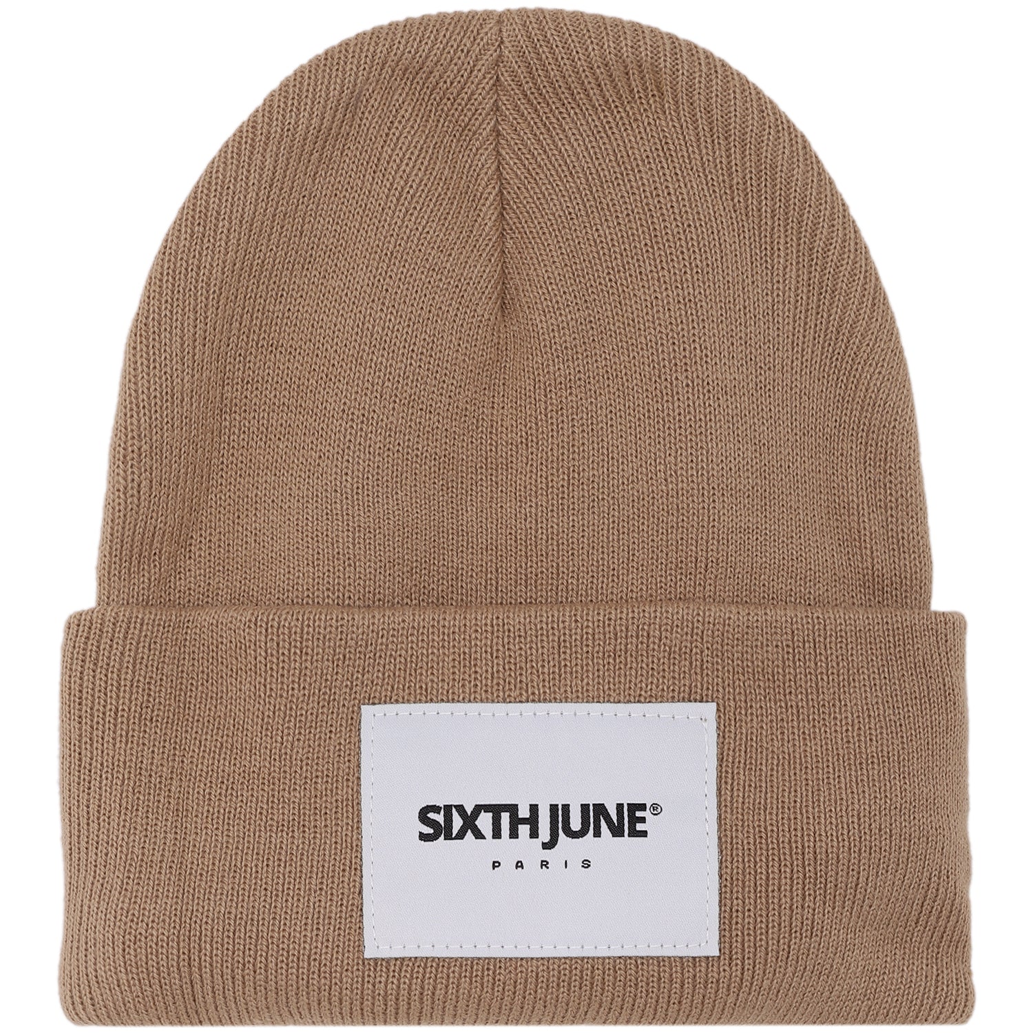 Logo patch beanie Beige