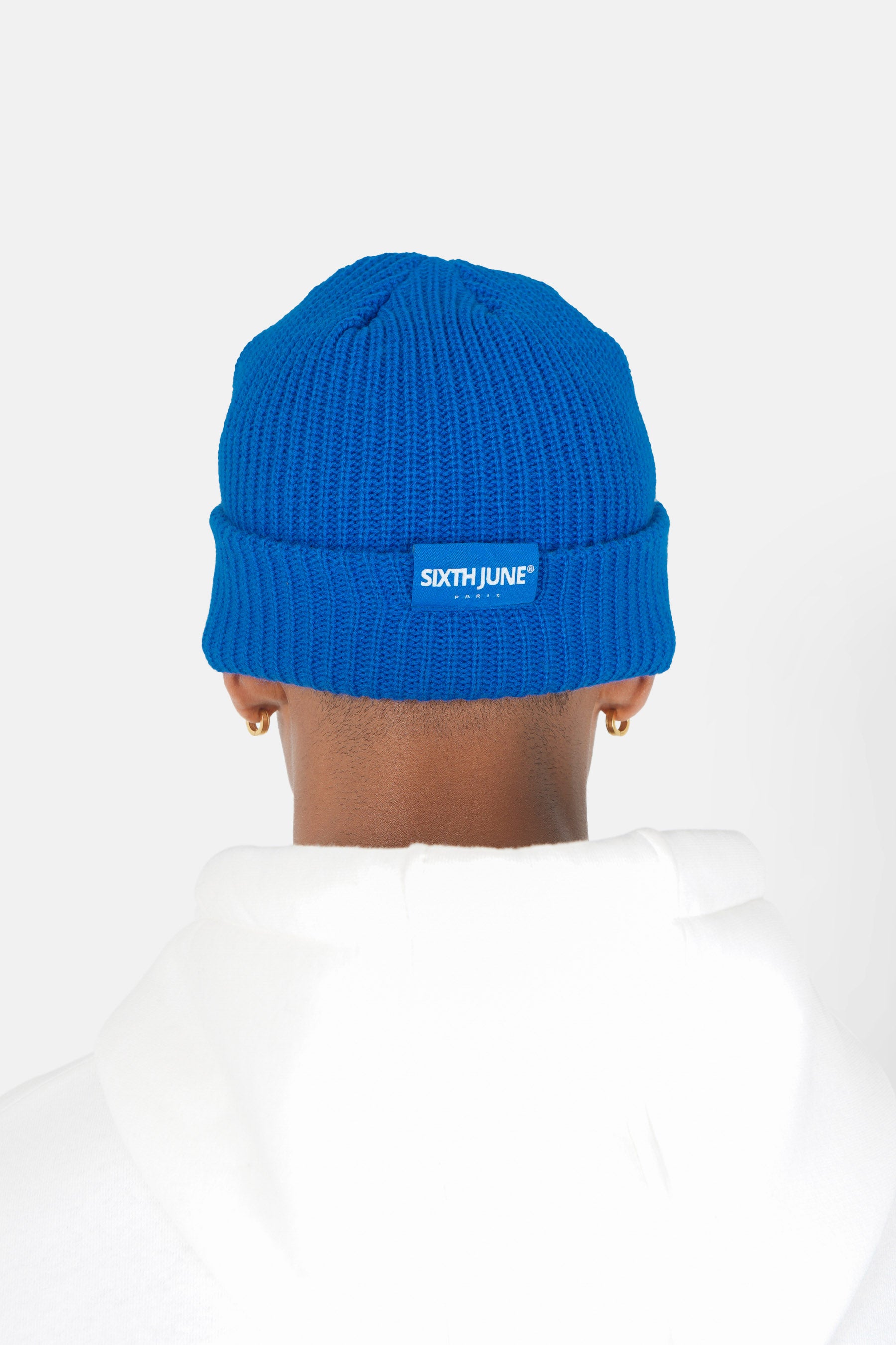 Metallic logo beanie Blue