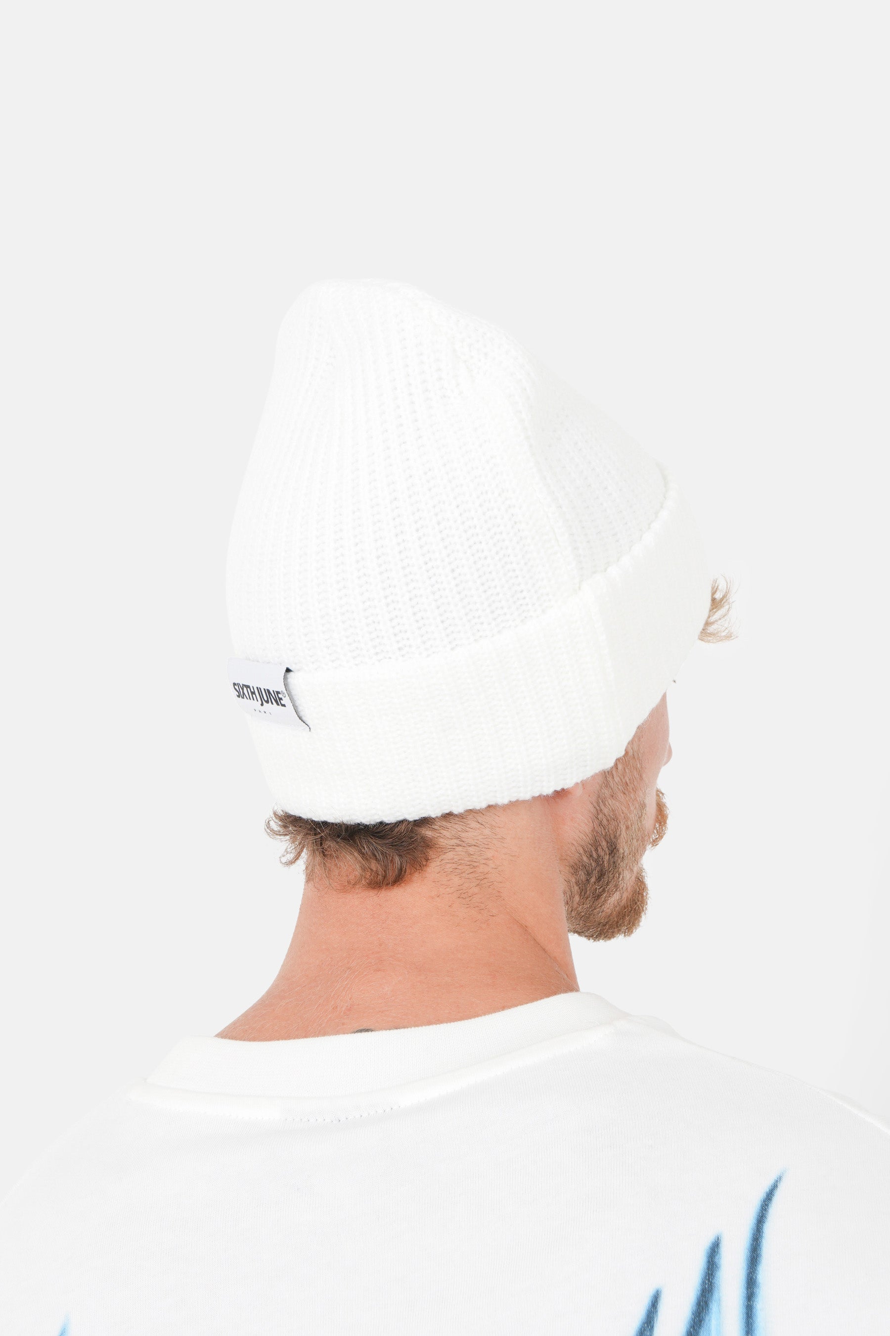 Metallic logo beanie White