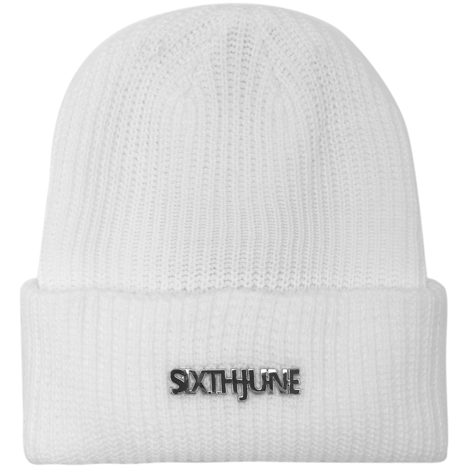 Metallic logo beanie White