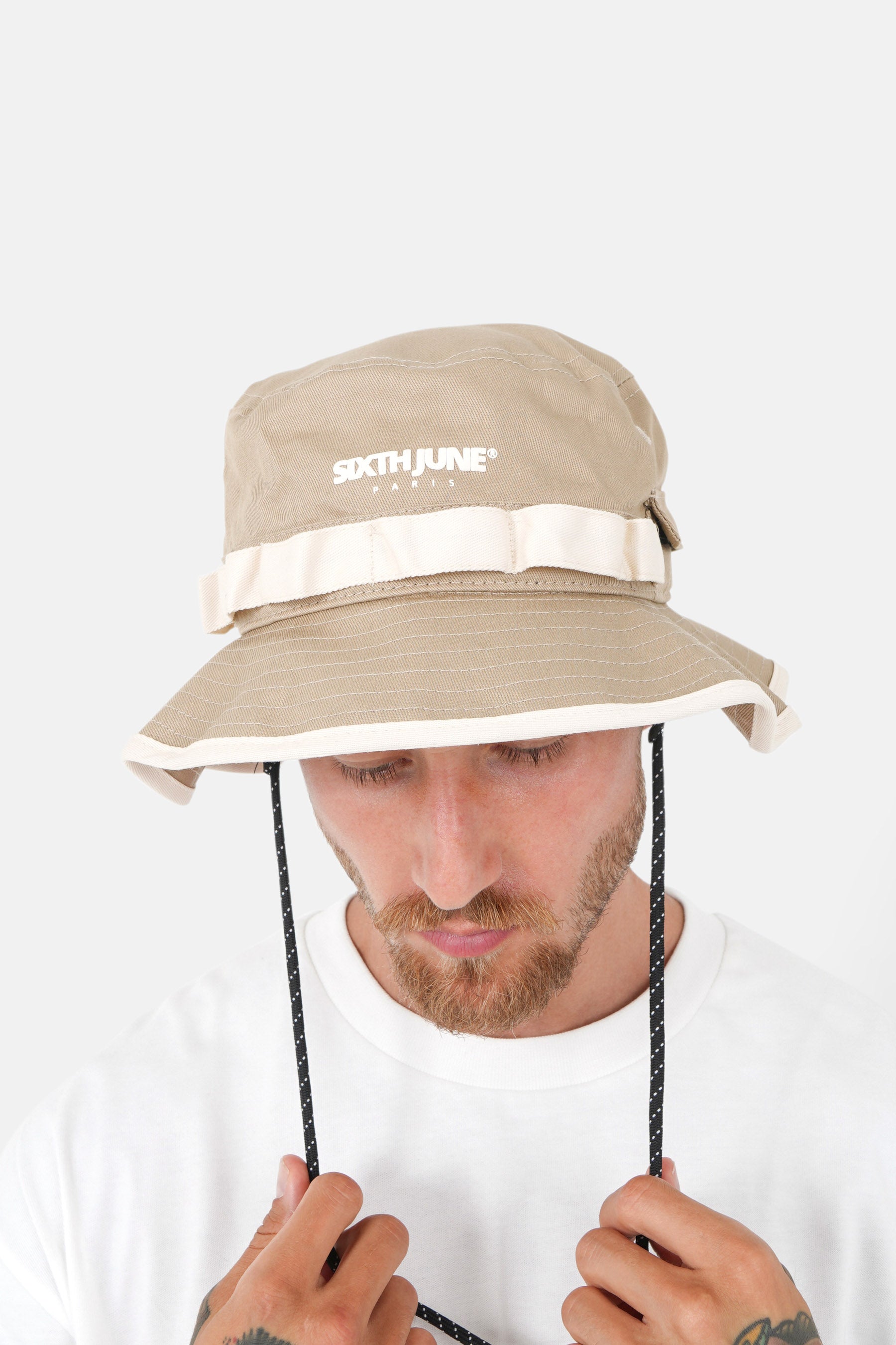 Bob logo bande Beige