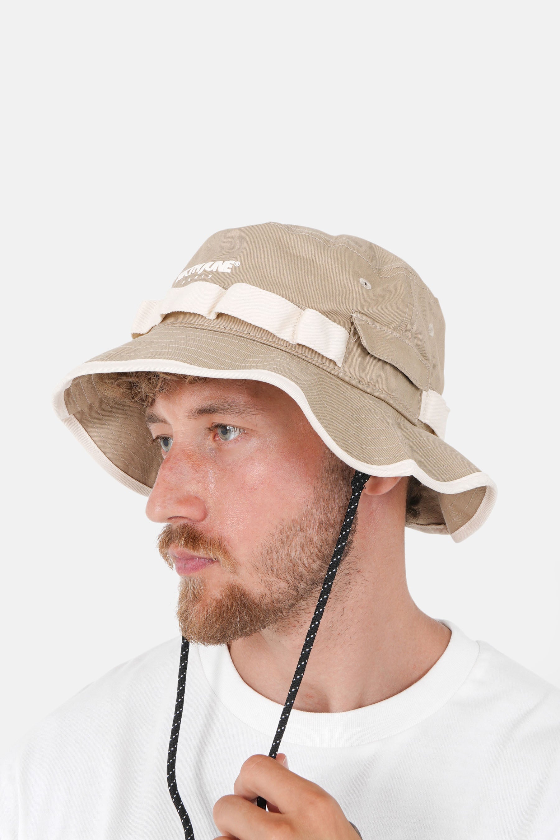 Bob logo bande Beige