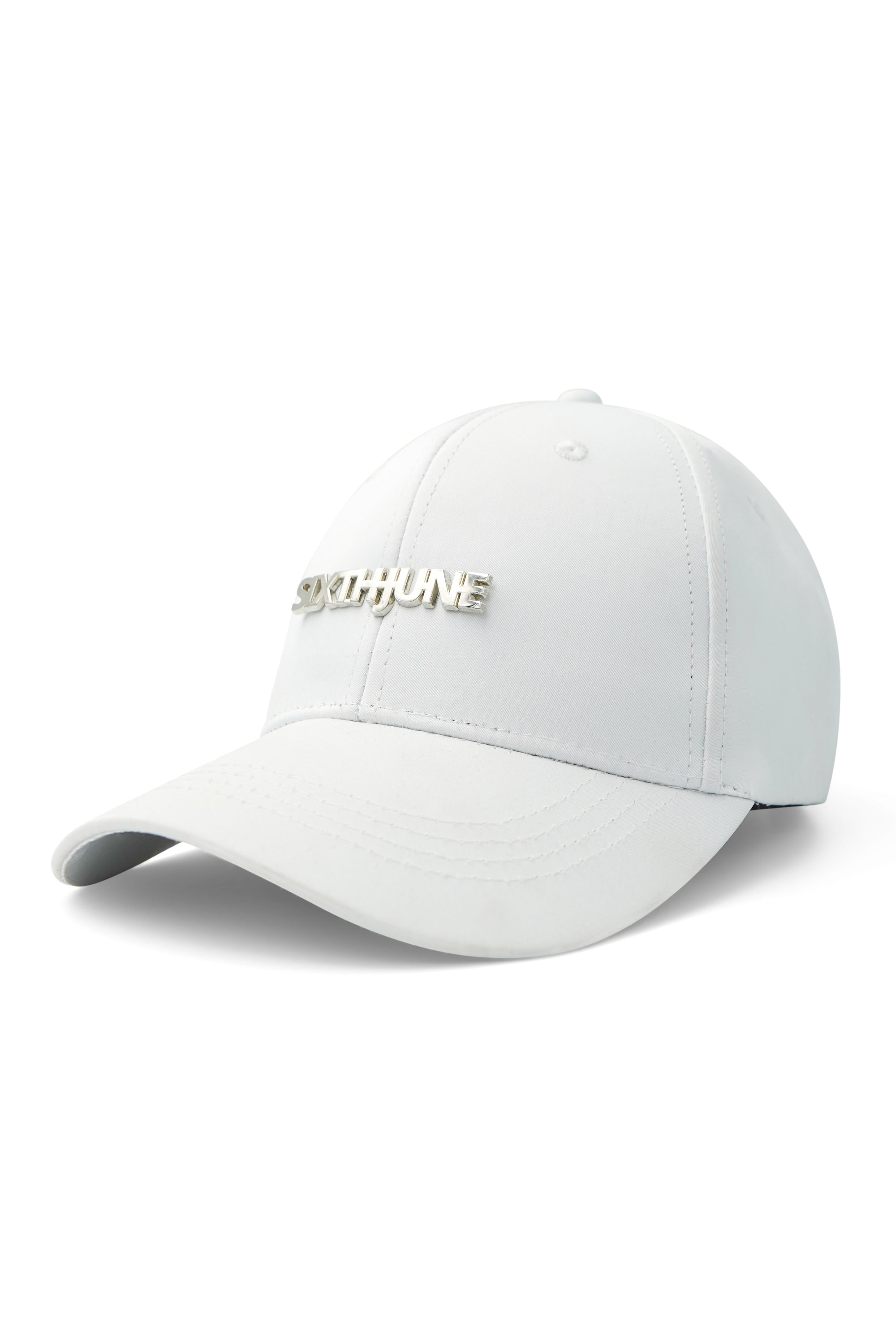 Metallic logo cap White