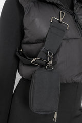 Minitasche für Daunenjacke mit abnehmbarem Gürtel Schwarz