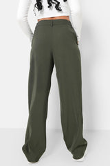 Reversible waistband pants Green