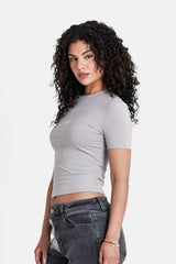 T-shirt logo central Gris