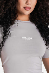 T-shirt logo central Gris