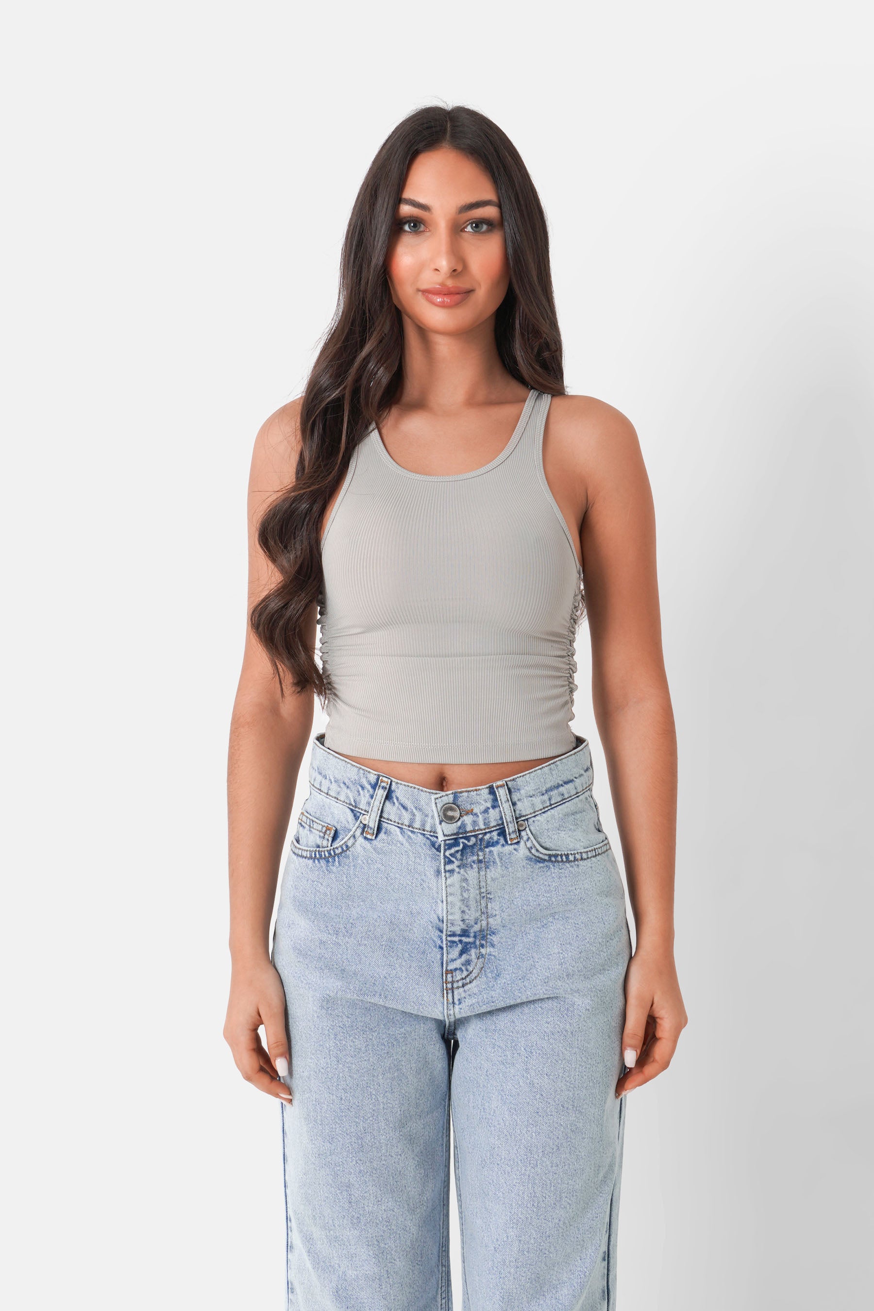 Plated ribbed top Grey 