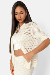 Details crochet shirt White