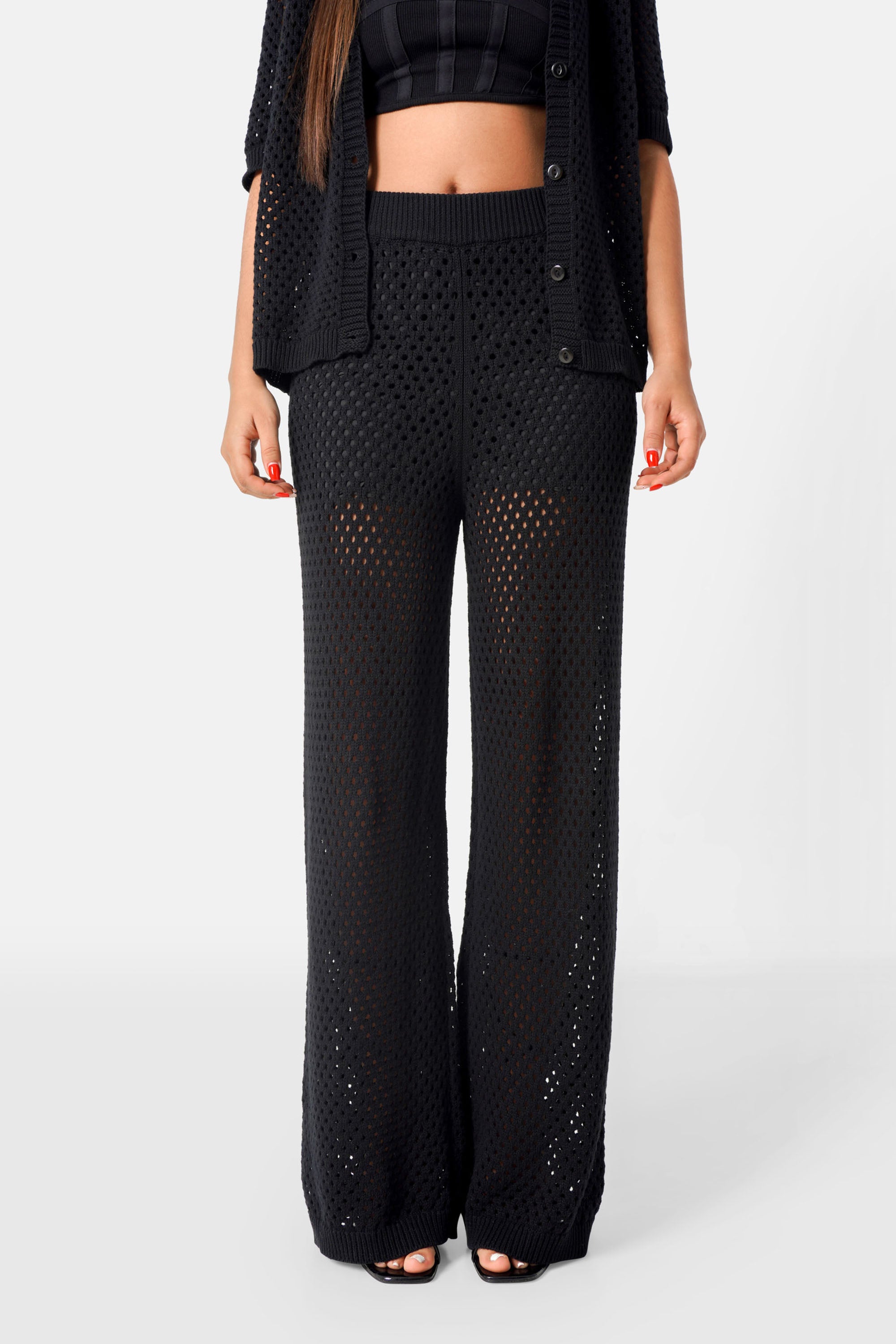 CROCHET knit pant