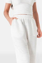 Pantalon texturé wavy bijou Blanc