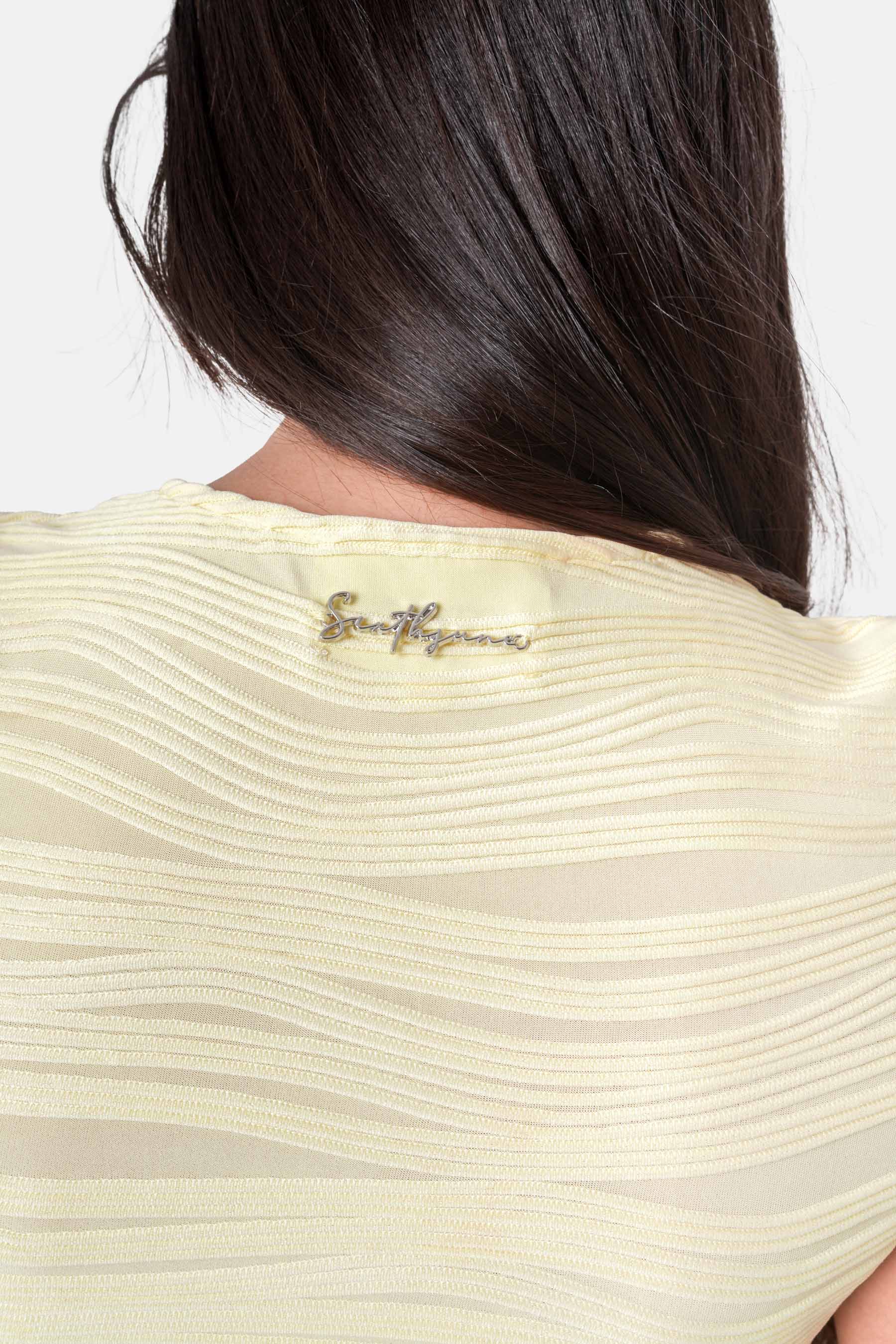 WAVY textured midi s/s dress