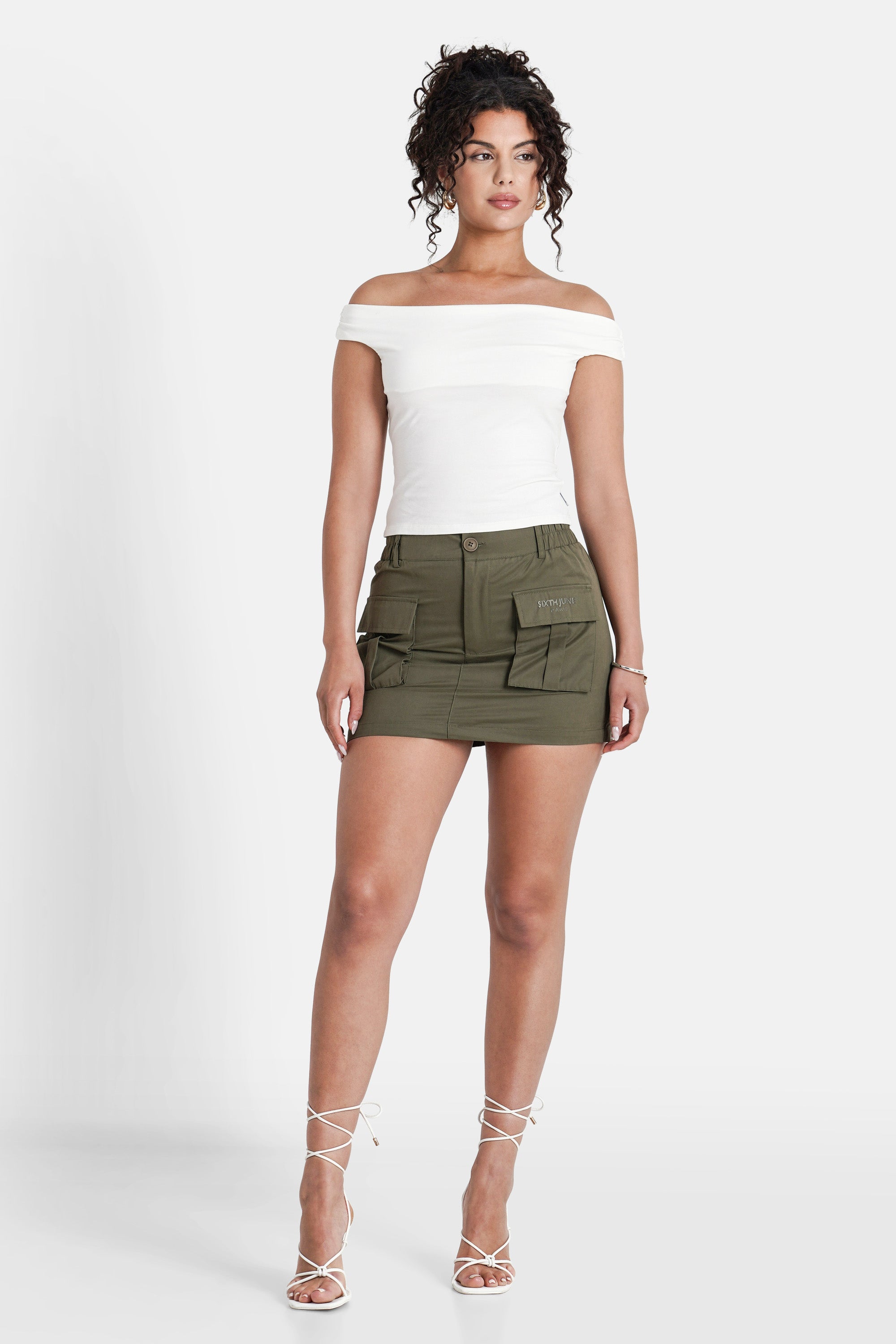 UTILITY cotton mini skirt