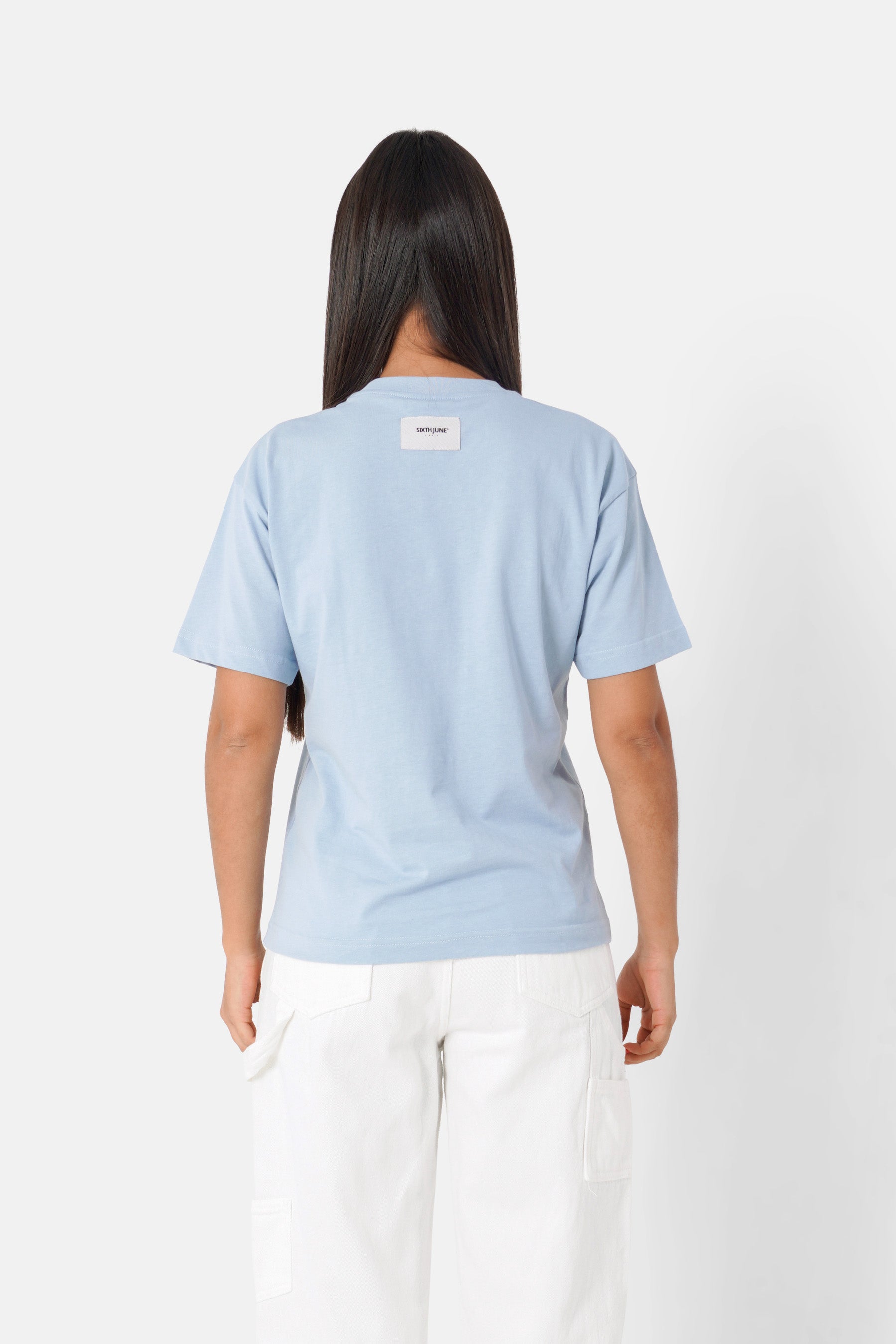 T-shirt floral Energy Bleu clair