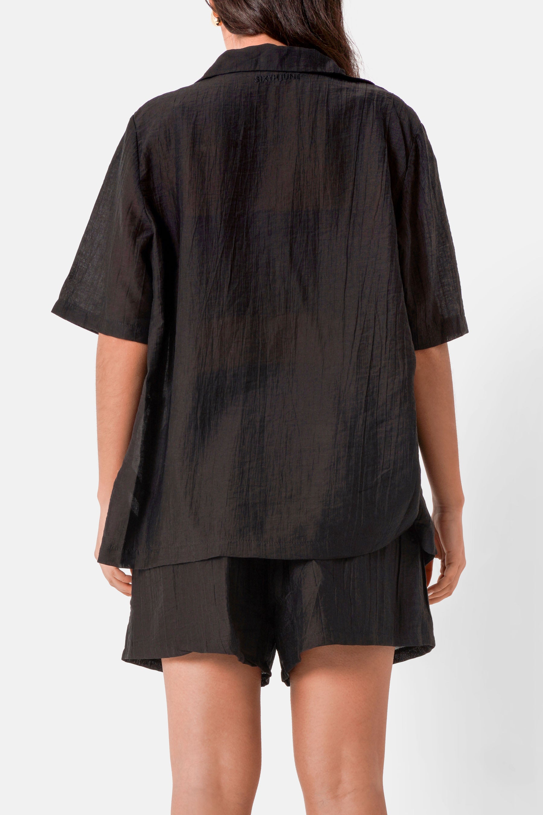 Chemise fluide logo broderie Noir