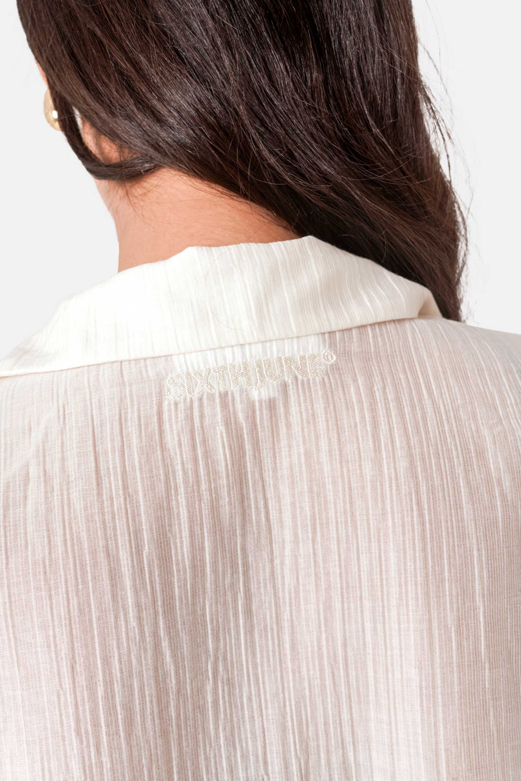Chemise fluide logo broderie Blanc