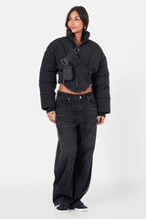 CORSET cropped puffer jacket