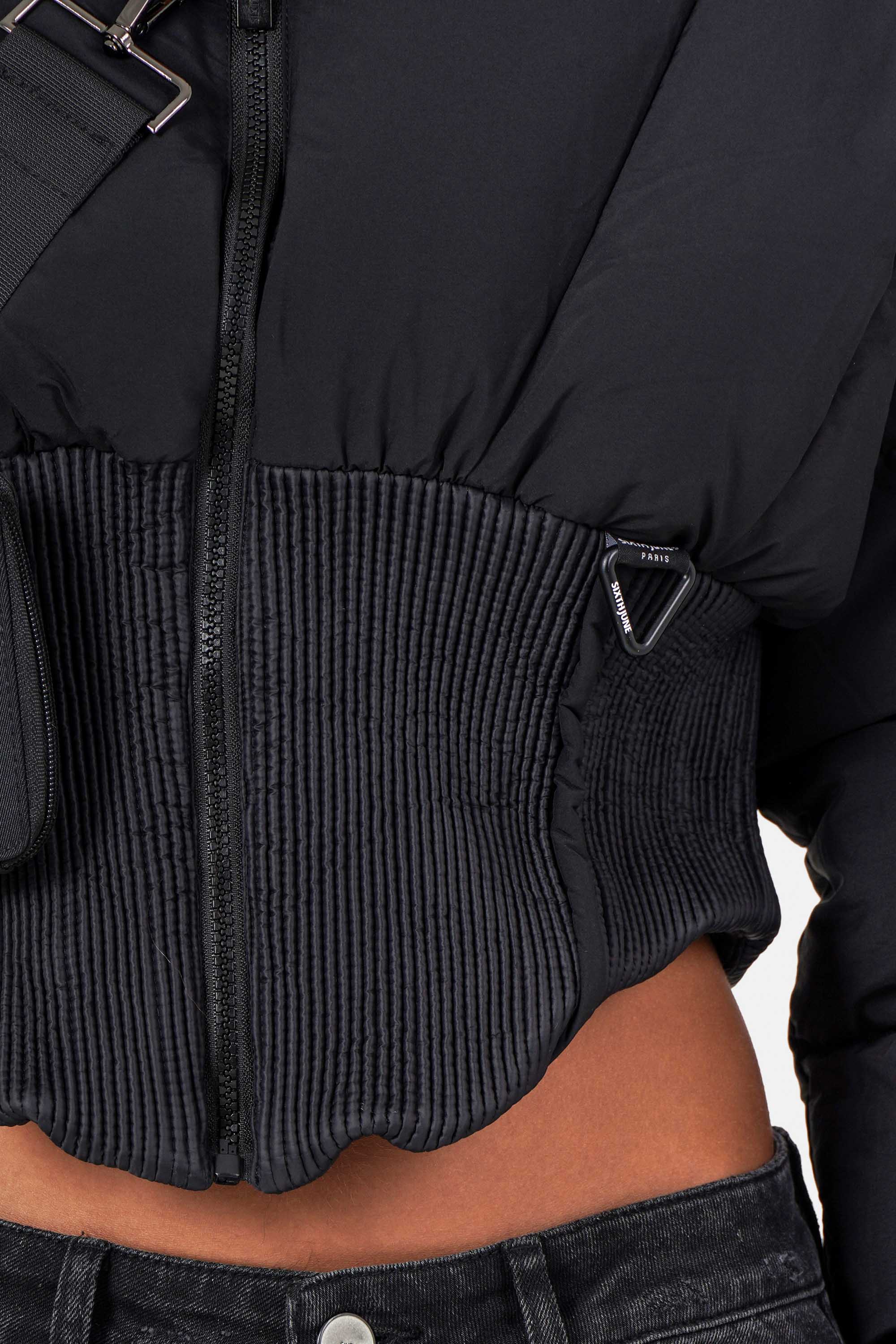 CORSET cropped puffer jacket