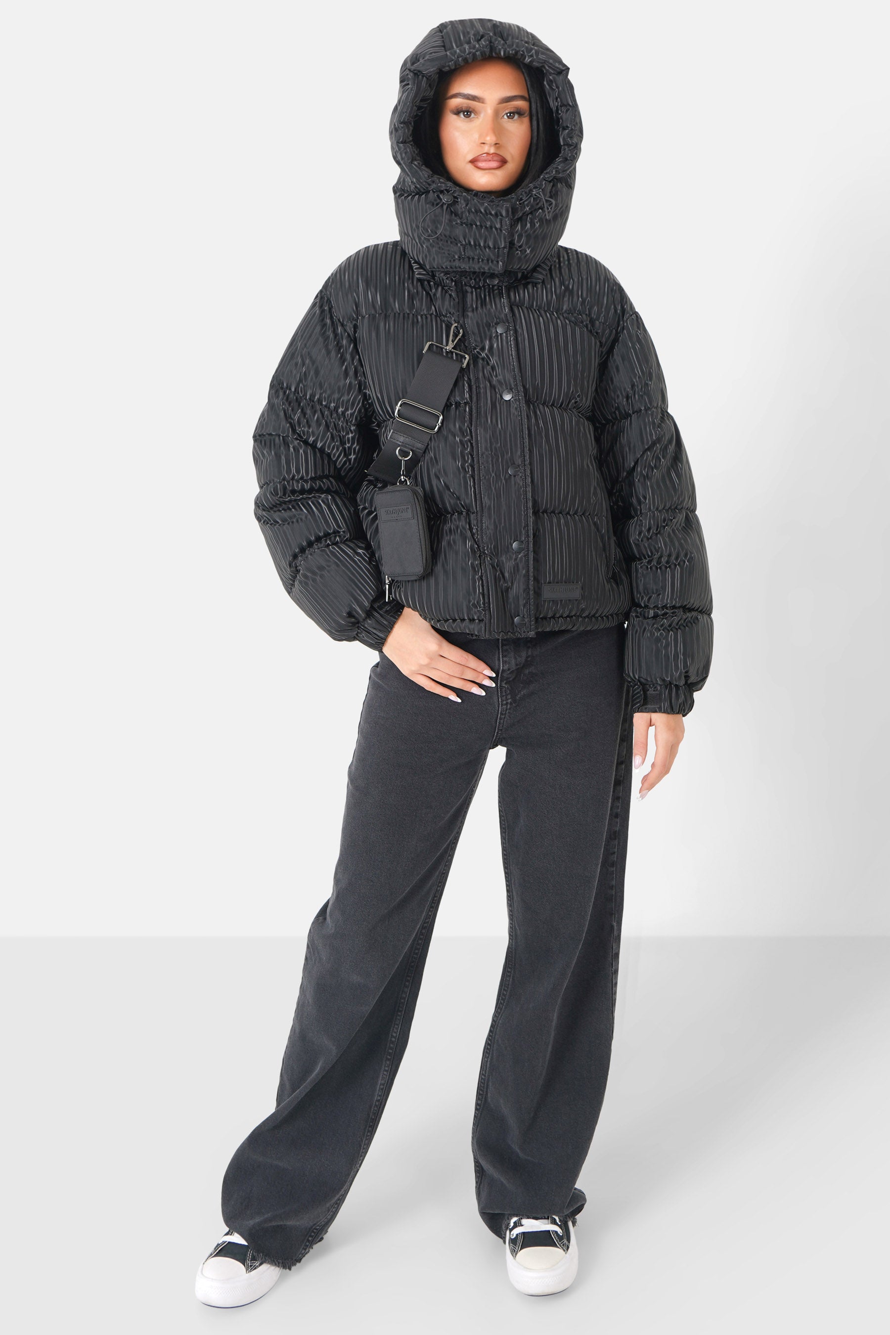 Doudoune iridescent + sac Noir