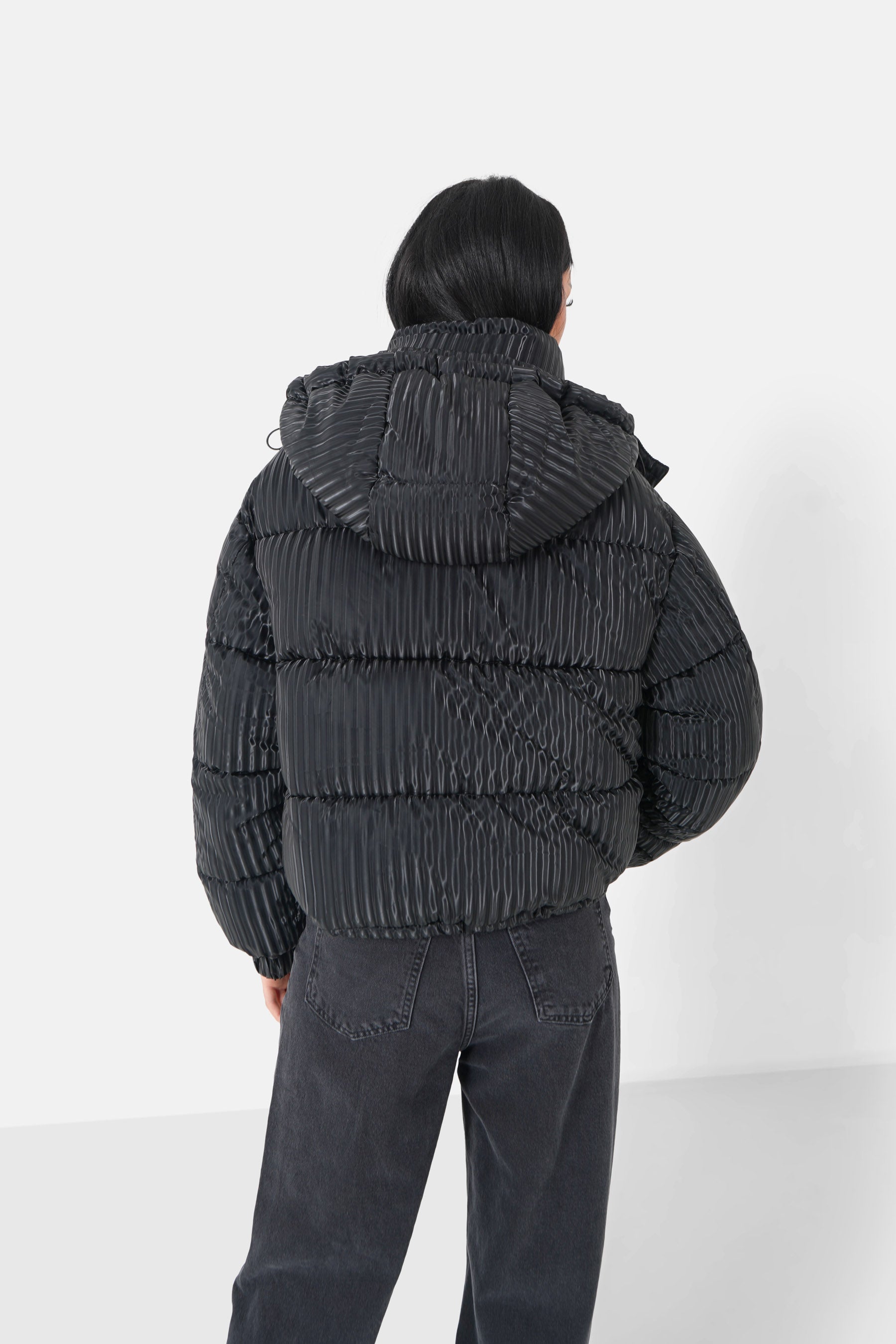 Doudoune iridescent + sac Noir