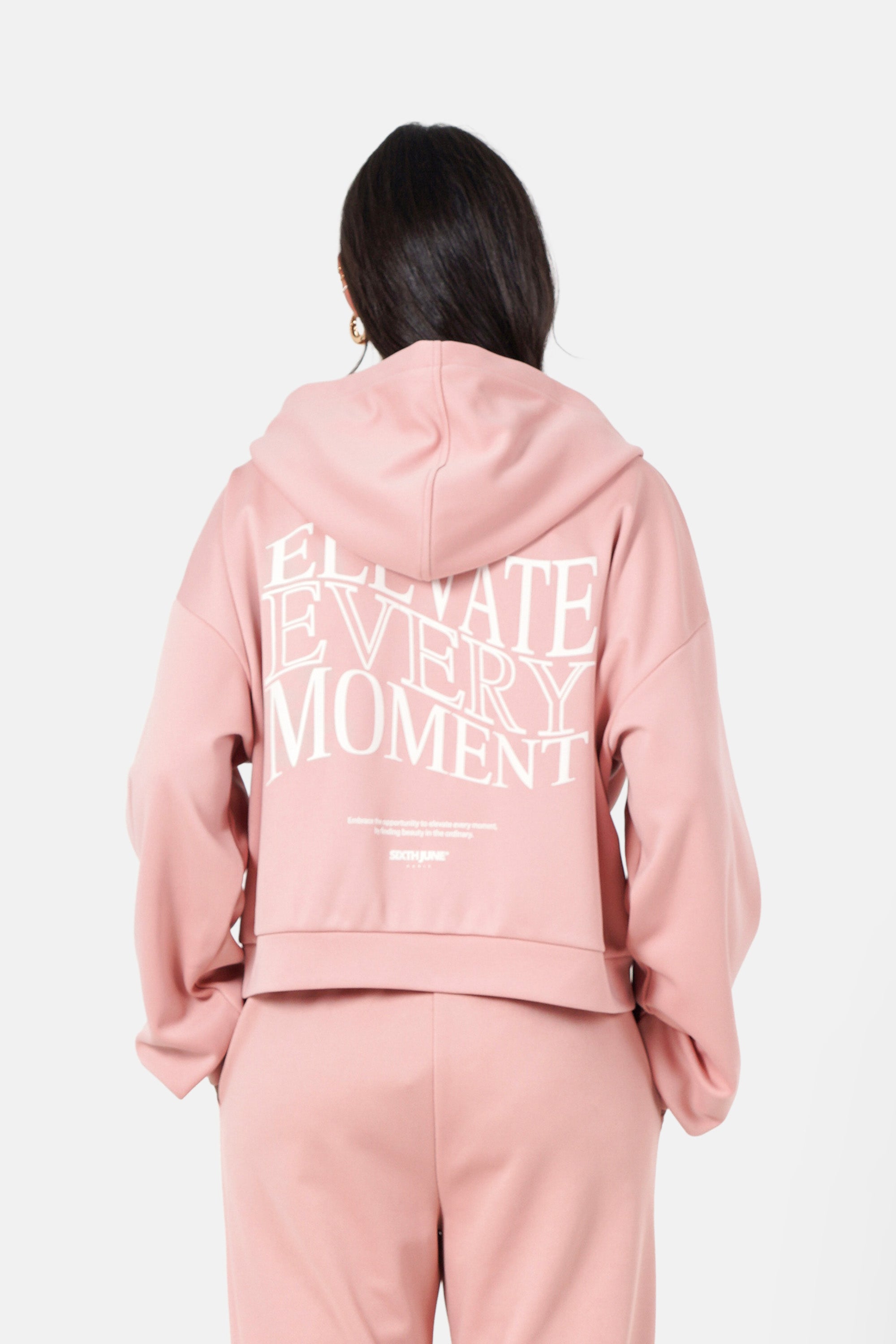 ELEVATE printed zipper hoodie