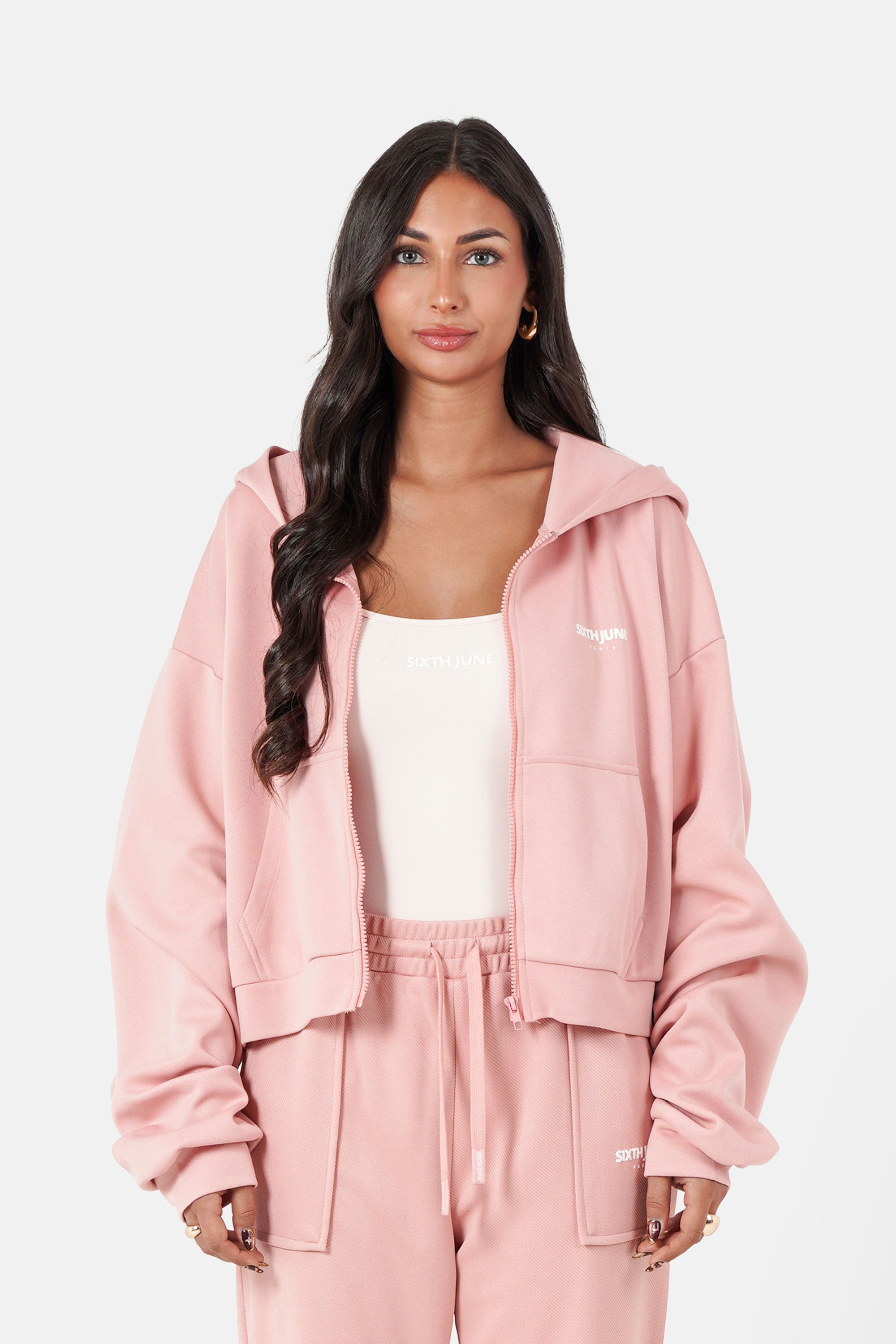 ELEVATE printed zipper hoodie