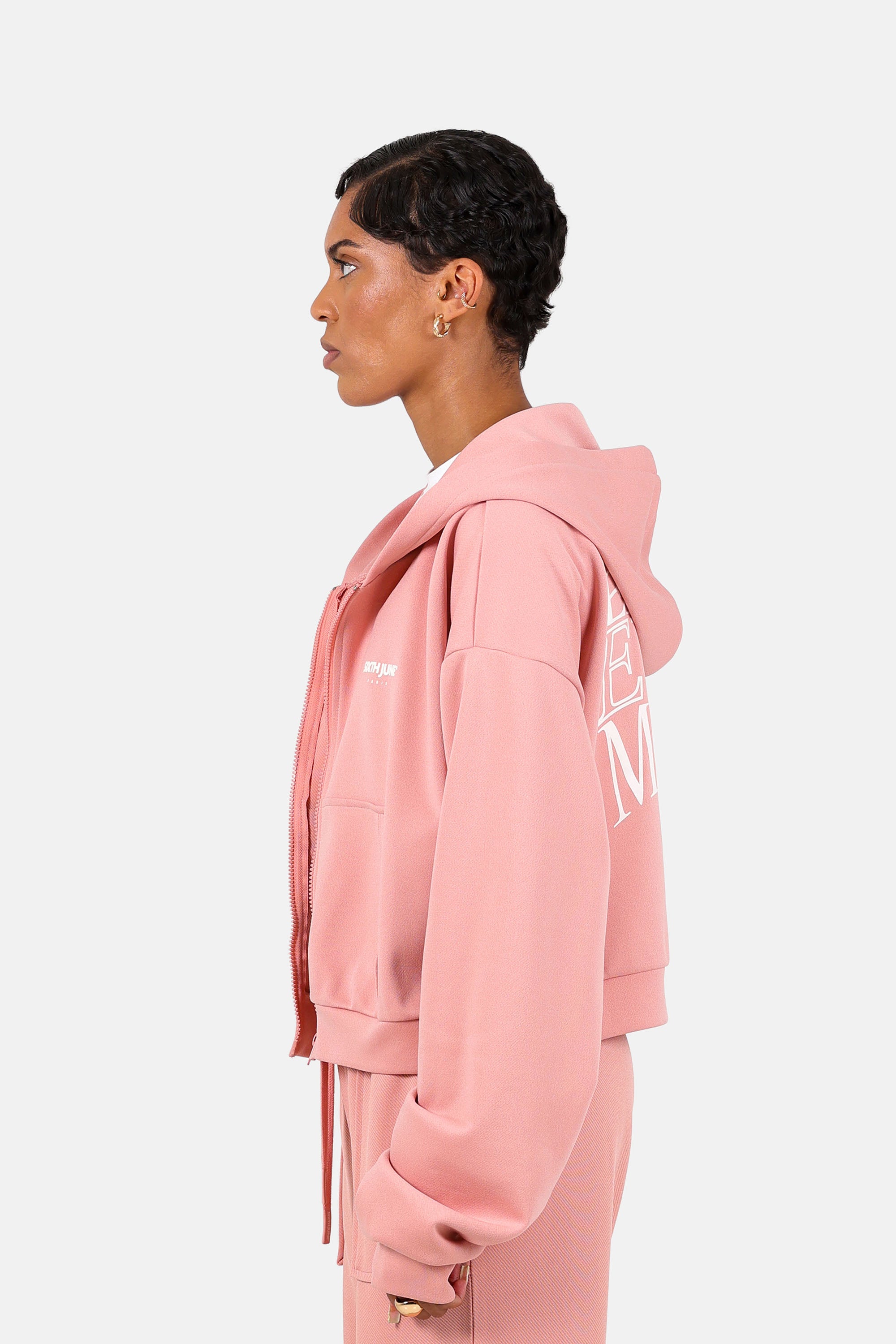 ELEVATE printed zipper hoodie