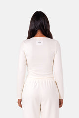 6 HEART buttoned l/s top