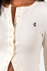 6 HEART buttoned l/s top