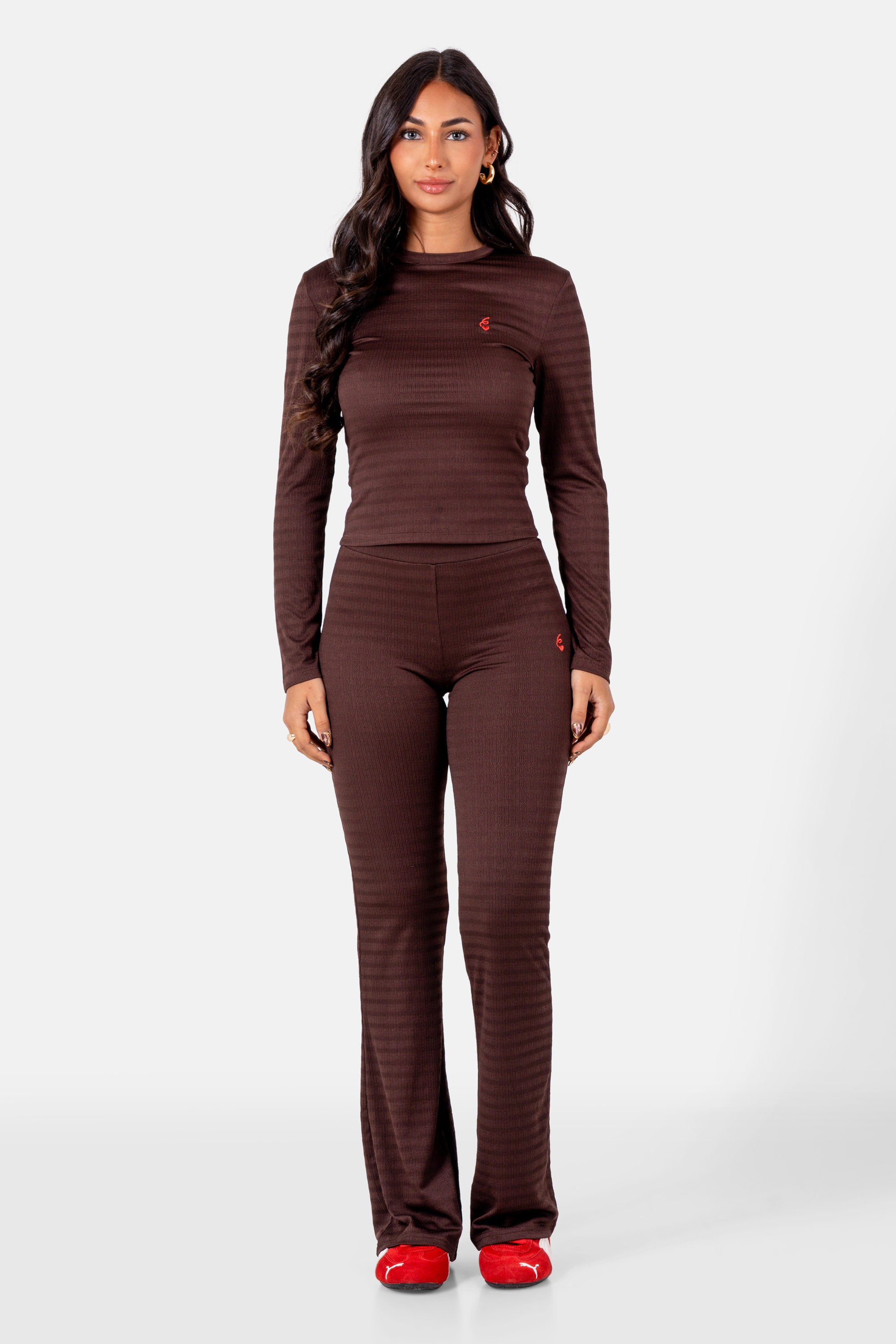 6 HEART textured pant