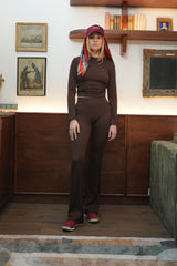 6 HEART textured pant