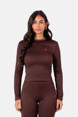 6 HEART textured l/s top