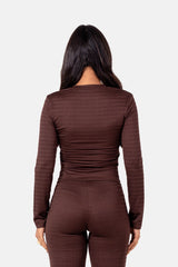 6 HEART textured l/s top