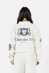 VARSITY patched polo sweatshirt