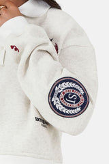VARSITY patched polo sweatshirt